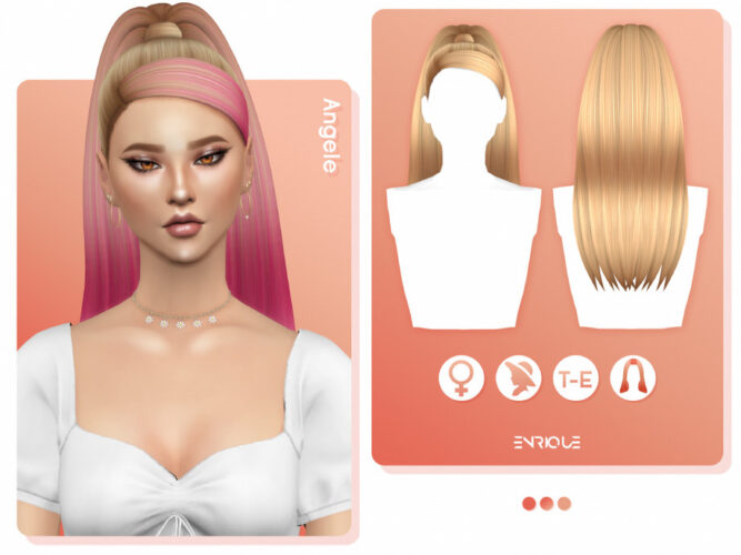 Angele Sims 4 Hairstyle by EnriqueS4