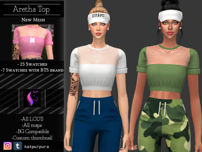 Sims 4 Aretha Top by KaTPurpura at TSR