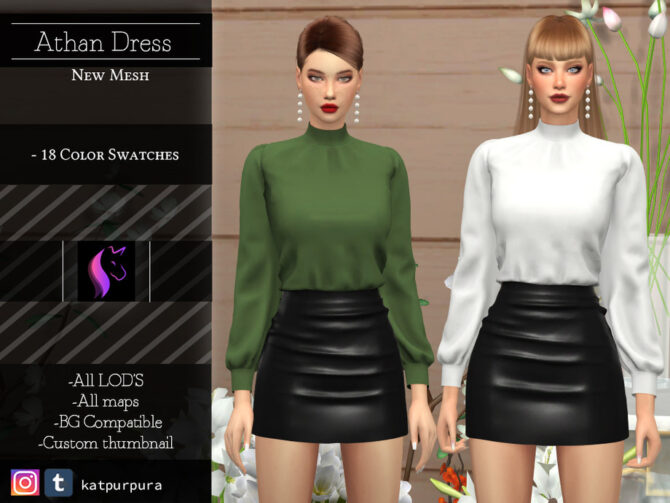 Sims 4 Athan Dress by KaTPurpura at TSR