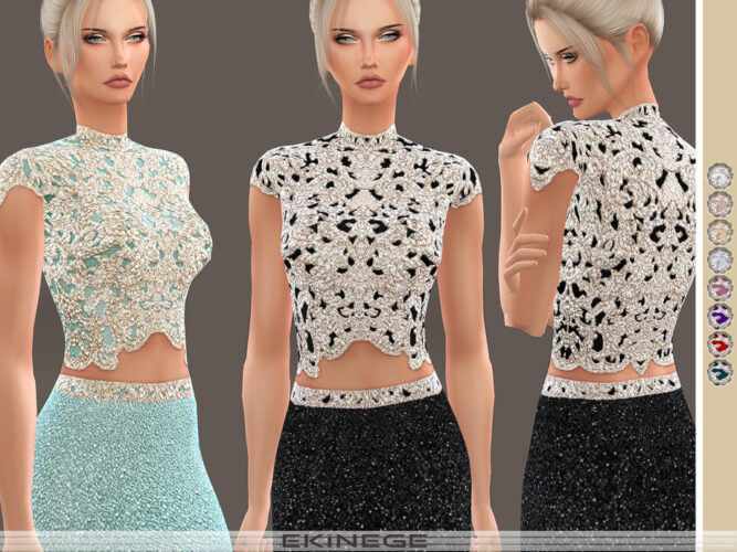Beaded Cropped Sims 4 Top