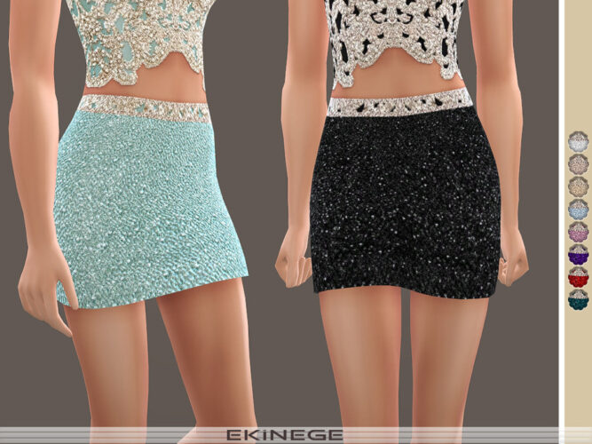 Beaded Mini Sims 4 Skirt