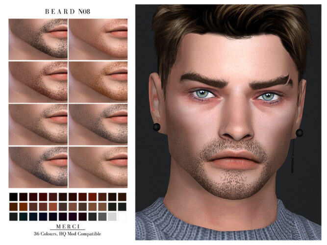 Beard N08 by Merci for Sims 4