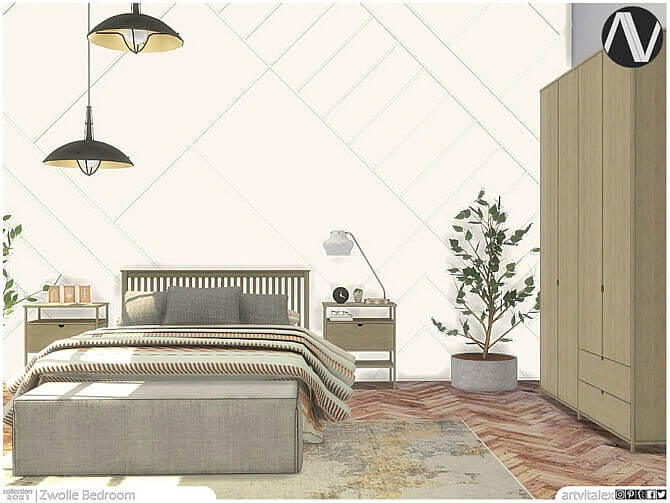 Sims 4 Zwolle Bedroom by ArtVitalex at TSR
