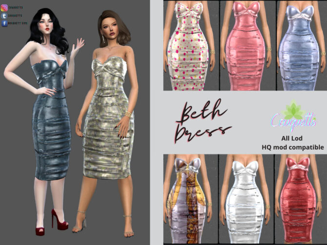 Sims 4 Beth Dress by couquett at TSR