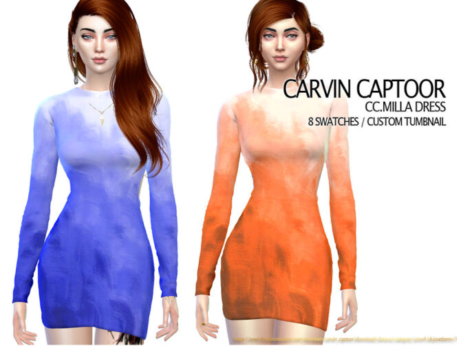 Sims 4 CC Milla Dress by carvin captoor at TSR