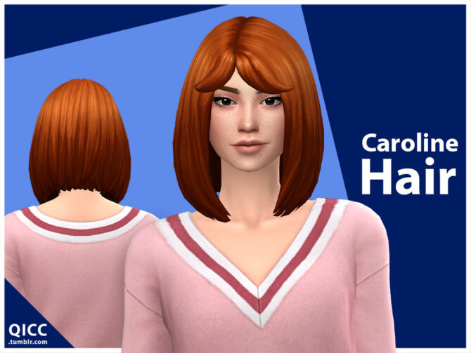 Sims 4 Caroline Hair by qicc at TSR