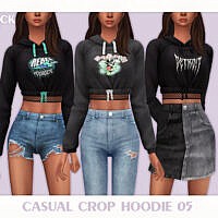 Casual Crop Hoodie Sims 4