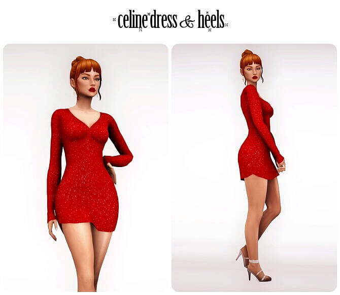 Sims 4 Celine dress & heels at Arethabee