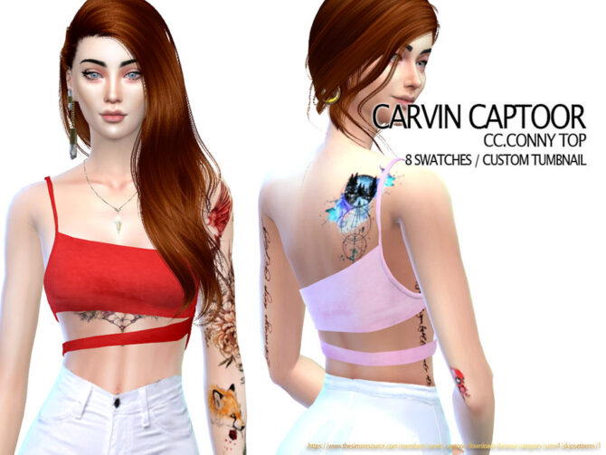 Sims 4 CC Conny Top by carvin captoor at TSR