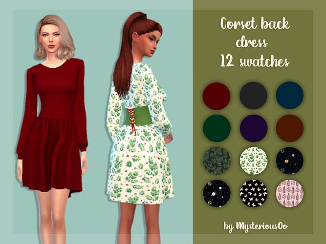 Corset back Sims 4 dress by MysteriousOo