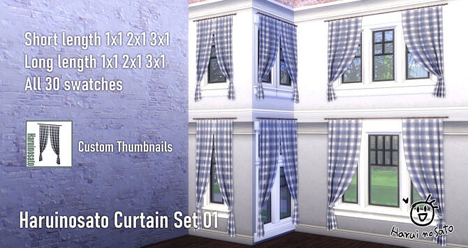 Sims 4 Curtain Set 01 at Haruinosato’s CC