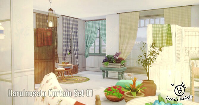 Sims 4 Curtain Set 01 at Haruinosato’s CC