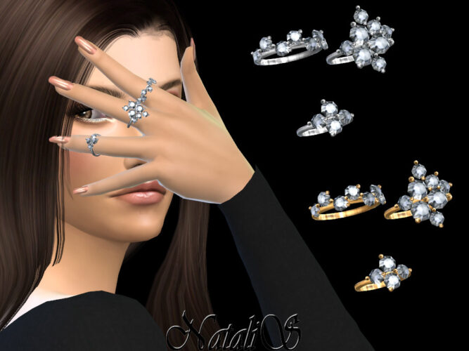 Diamond cluster Sims 4 rings