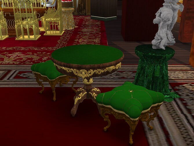 Sims 4 Dining Set With Vase, Gilded Table & Poof at Anna Quinn Stories