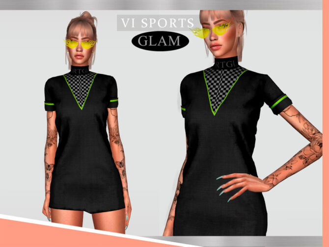 Sims 4 Dress SPORTGLAM VI   II by Viy Sims at TSR