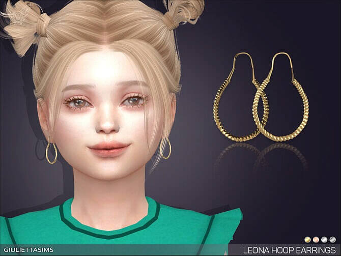 Sims 4 Leona Hoop Earrings For Kids by feyona at TSR