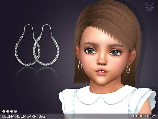 Sims 4 Leona Hoop Earrings For Toddlers by feyona at TSR