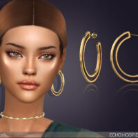 Echo Hoop Sims 4 Earrings by feyona
