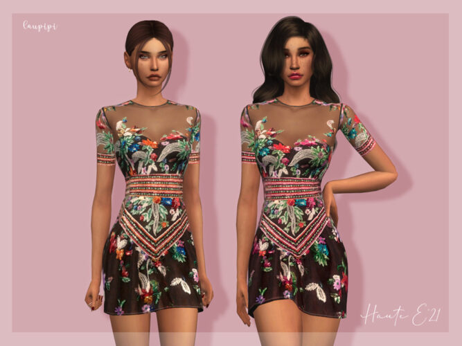 Embellished Dress by laupipi Sims 4 CC