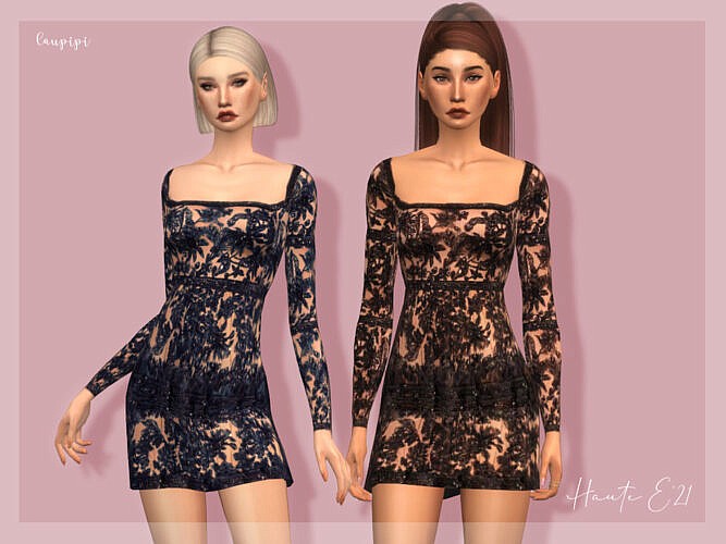 Embellished Sims 4 Dress DR388 by laupipi
