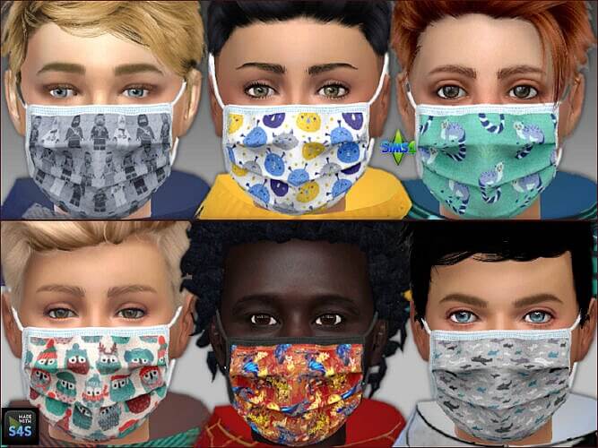 Face masks for kids by Mabra at Arte Della Vita » Sims 4 Updates