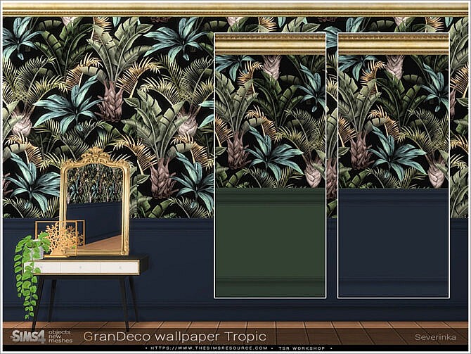 Sims 4 GranDeco Tropical wallpaper by Severinka at TSR