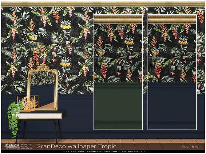 Sims 4 GranDeco Tropical wallpaper by Severinka at TSR