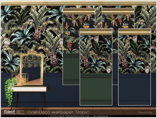 Sims 4 GranDeco Tropical wallpaper by Severinka at TSR