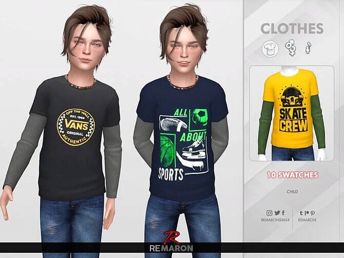 Sims 4 Graphic 2 Shirt for Kids 01 by remaron at TSR