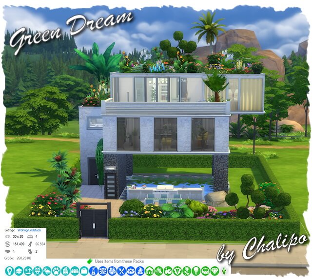 Sims 4 Green Dream Home by Chalipo at All 4 Sims
