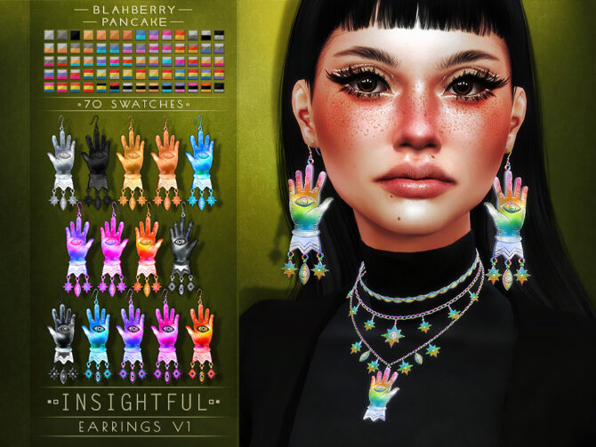 Sims 4 Insightful Set: Earrings & Layered Necklace at Blahberry Pancake