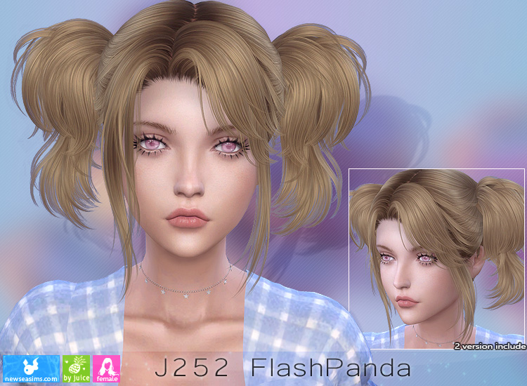 J252 FlashPanda hair (P) at Newsea Sims 4 » Sims 4 Updates