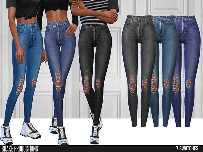 Sims 4 High waisted jeans 613 by ShakeProductions at TSR