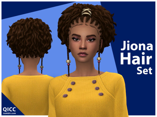 Jiona Hair Set by qicc for Sims 4