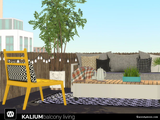 Kalium Balcony Outdoor Living Furniture By Wondymoon At Tsr Sims 4