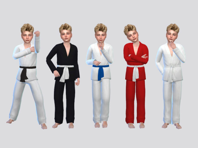 Sims 4 Basic Karate Uniform Boys by McLayneSims at TSR