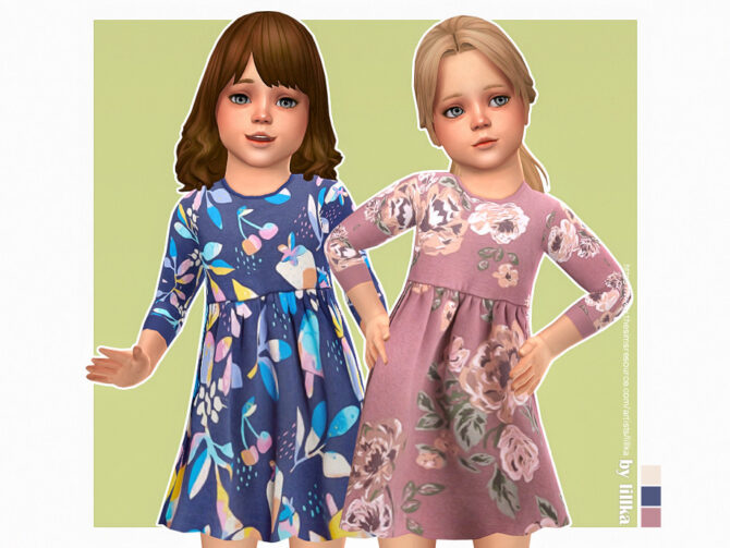 Sims 4 Kessy Dress for toddler girls by lillka at TSR