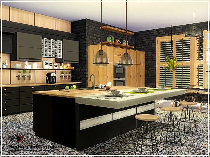 Sims 4 Modern loft kitchen by Danuta720 at TSR