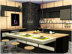 Modern loft kitchen by Danuta720 at TSR » Sims 4 Updates