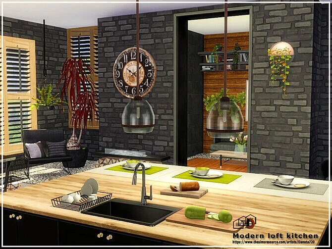 Sims 4 Modern loft kitchen by Danuta720 at TSR
