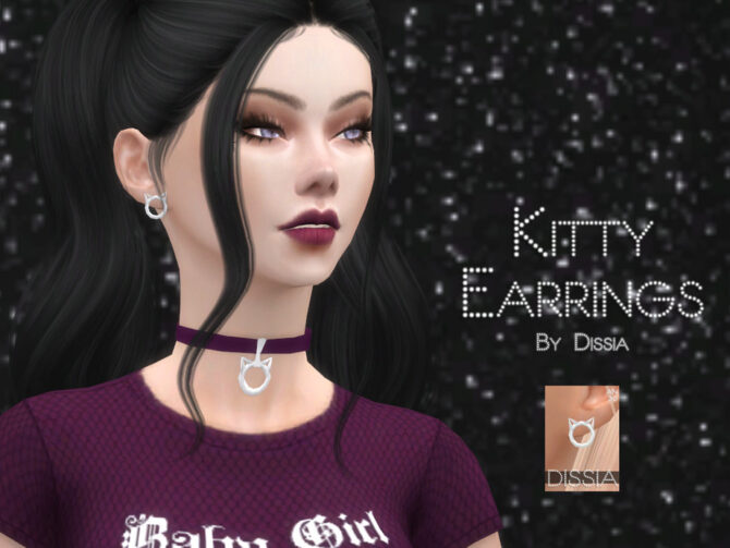 Sims 4 Kitty Earrings by Dissia at TSR
