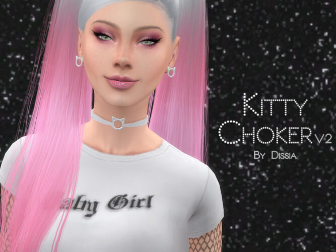 Kitty Sims 4 Choker v2 by Dissia
