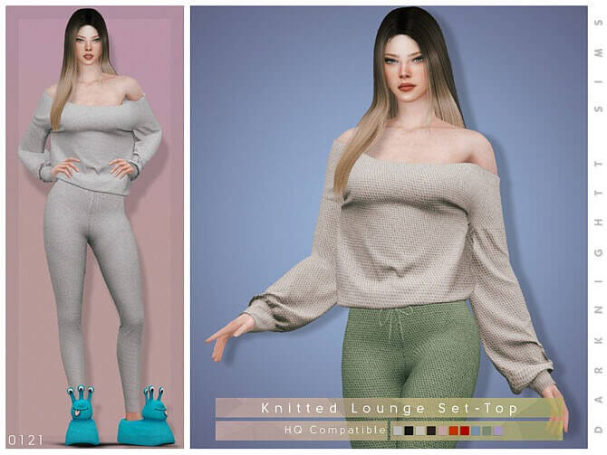Sims 4 Knitted Lounge Top by DarkNighTt at TSR