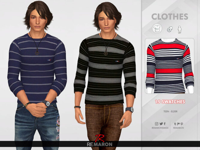 Long Shirt for Men by remaron Sims 4 CC 1