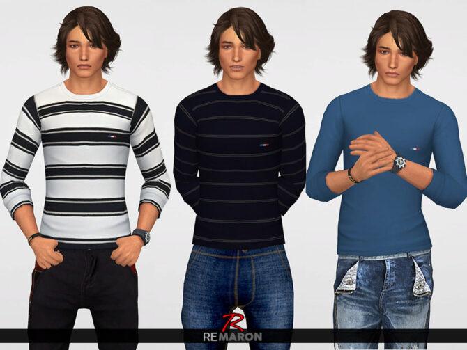 Sims 4 Long Shirt for Men 01 by remaron at TSR
