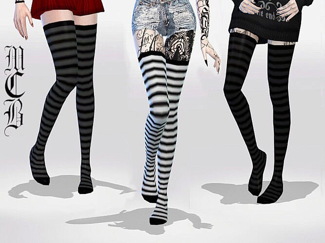 Long Striped Over Knee Socks by MaruChanBe