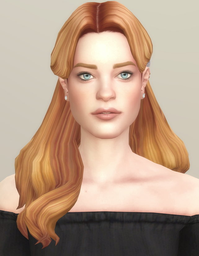 Sims 4 Long Wavy Braid Curl Hair V1 at Rusty Nail
