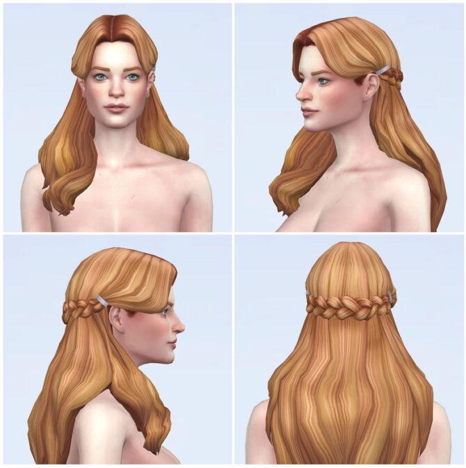 Sims 4 Long Wavy Braid Curl Hair V1 at Rusty Nail