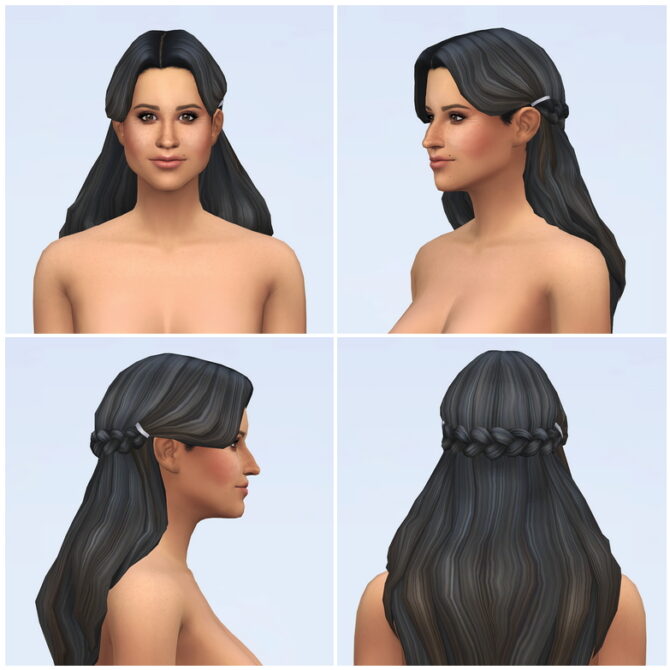 Sims 4 Long Wavy Braid Curl Hair V2 at Rusty Nail