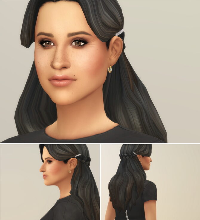 Sims 4 Long Wavy Braid Curl Hair V2 at Rusty Nail